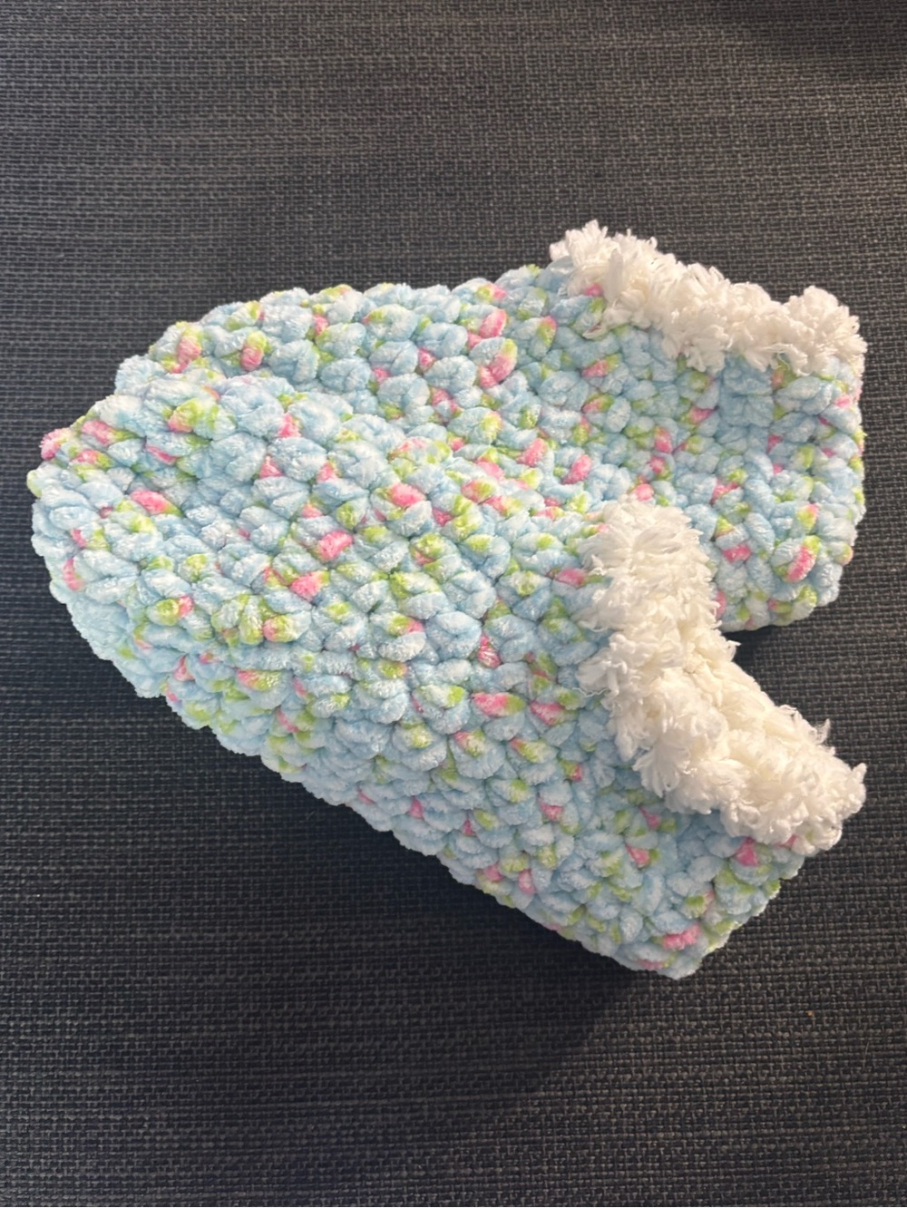 Cozy Plush Slippers - Pastel Multicolor with White Trim